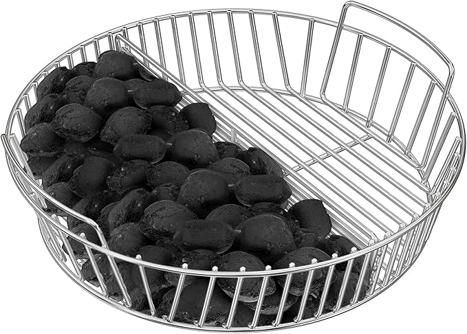 Stainless Steel Charcoal Ash Basket Charcoal Briquet Holder BBQ Accessories for Weber 22" Kettle Grills