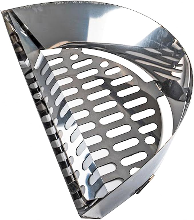 Charcoal Grill Inserts for Low ‘N Slow & High-Heat Cooking - Patented Stainless Steel Accessories for Kettle Grills - Charcoal Basket 18"