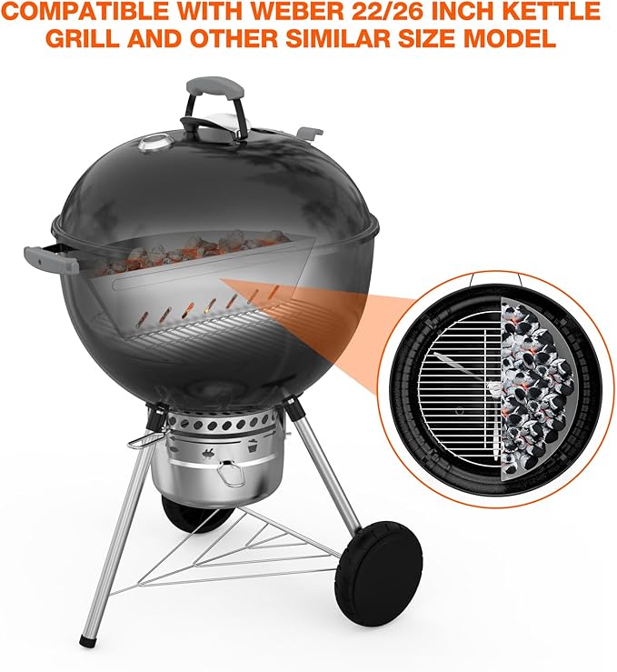 Stainless Steel Charcoal Basket Charcoal Briquet Holder for Weber 22 Inch Kettle Grills and Other Similar Charcoal Grills