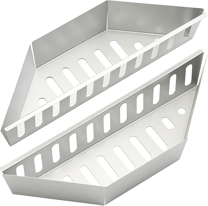 grill baskets for kettle grills 22“, Charcoal Basket Stainless Steel Char Holder, Compatible with Weber Grilling Accessories Charcoal Container Contoured Carbon Briquet Grilling Baskets(2 Pieces)