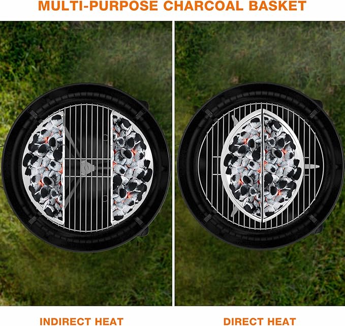 Stainless Steel Charcoal Briquet Holder Charcoal Basket for Weber 26" Kettle Charcoal Grills