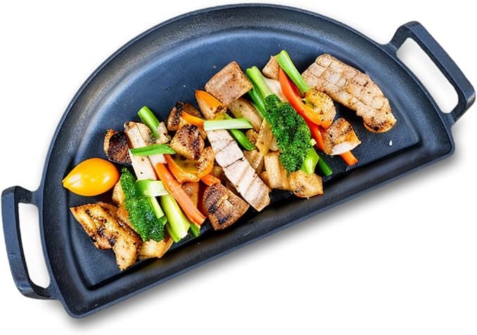 Cast Iron Drip Griddle Pan 18", 3-in-1 Versatile Grill Accessory for Searing, Griddle and Drippings - Fits Standard 18” Kettle Grills