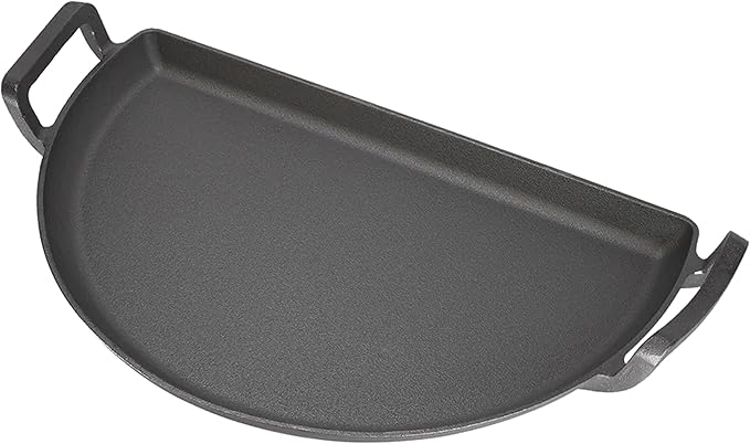 Cast Iron Drip Griddle Pan 22", 3-in-1 Versatile Grill Accessory for Searing, Griddle and Drippings - Fits Standard 22” Kettle Grills