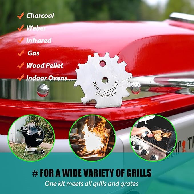 BBQ Grill Scraper, Stocking Stuffers, Bristle-Free for Griddle, Kitchen Gadgets Cleaner, Camping Accessories, Ideal Gifts for Christmas, for Men, Dad, Husband, Boyfriend, Fathers Day