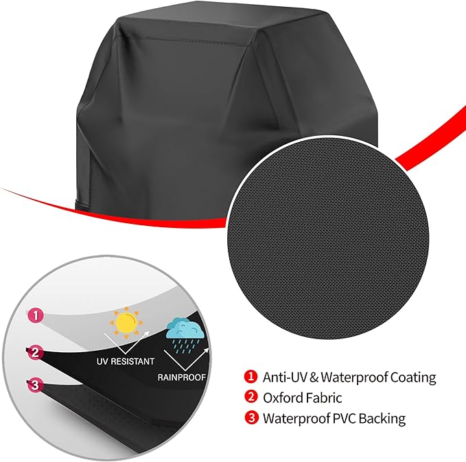 Grill Cover, 32 inch Small Gas Grill Cover for Outdoor Grill, Waterproof, Weather Resistant, UV & Fade Resistant, BBQ Grill Cover with Hook and Loop Straps, Black