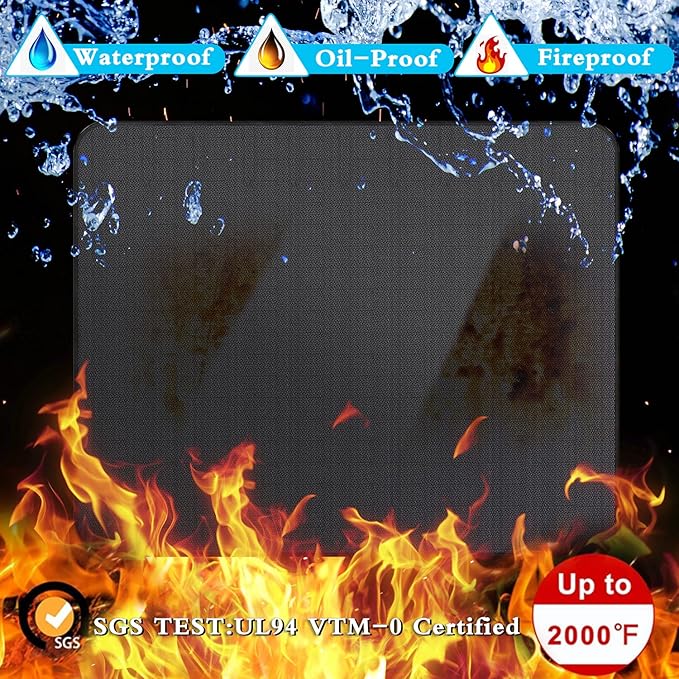Large 76x48 inches Under Grill Mat for Outdoor Grill,Double-Sided Fireproof Grill Pad for Fire Pit,Indoor Fireplace Mat Fire Pit Mat,Oil-Proof Waterproof BBQ Protector for Deck and Patio