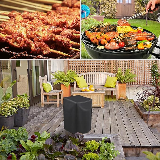 Electric Grill Cover for 40in Vertical Smoker, Masterbuilt, Charbroil, Dyna Glo and More, Durable & Waterproof, 23L x 17W x 39H