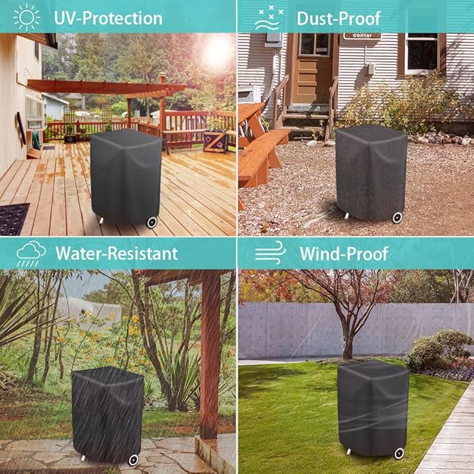 Electric Grill Cover for 40in Vertical Smoker, Masterbuilt, Charbroil, Dyna Glo and More, Durable & Waterproof, 23L x 17W x 39H