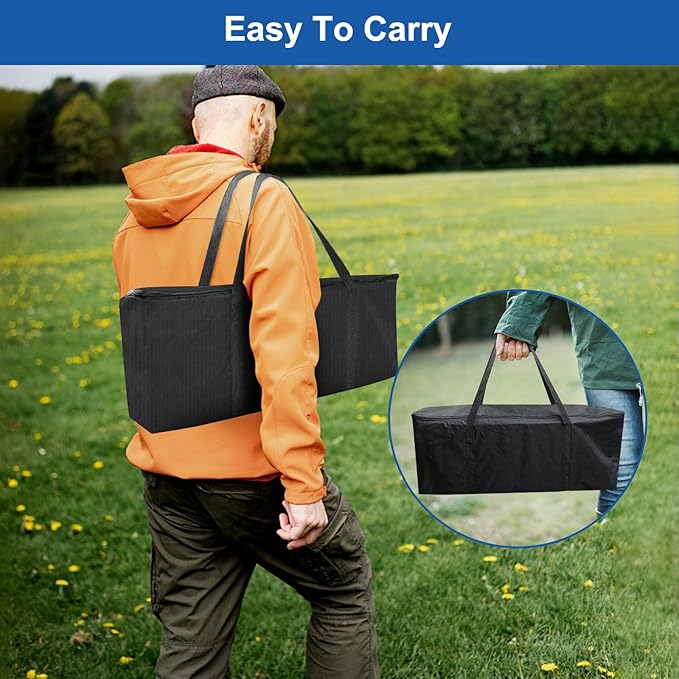 BBQ Tool Storage Bag, Heavy Duty BBQ Tools Bag, Waterproof -600D Oxford Cloth, Outdoor BBQ Grill Accessories Bag for Camping Picnic Trip (22X5X8Inch)