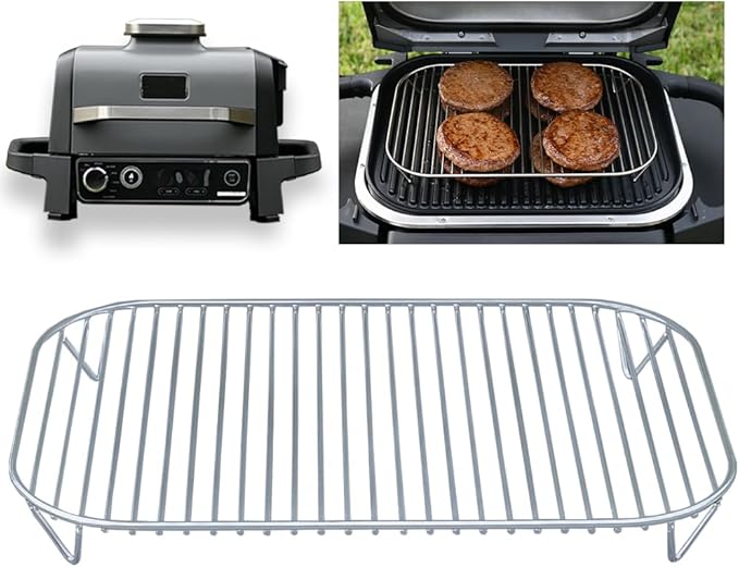 Stainless Steel Rack for Ninja Woodfire Outdoor Grill Pro XL, Pro Connect XL, OG850 OG951 Wood Fire Electric Master Grill Air Fryer Accessories, Dishwasher Safe