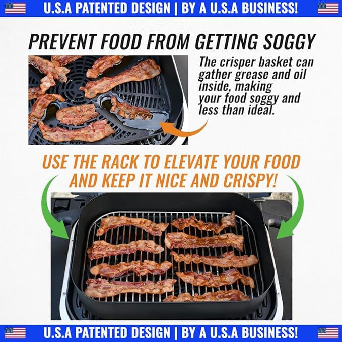 Stainless Steel Rack for Ninja Woodfire Outdoor Grill Pro XL, Pro Connect XL, OG850 OG951 Wood Fire Electric Master Grill Air Fryer Accessories, Dishwasher Safe
