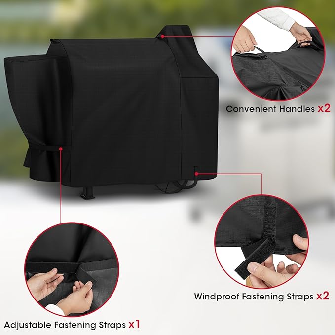 Pellet Grill Cover Compatible with Pit Boss 820, 820 Deluxe, 850, Outdoor Wood Pellet Smoker Grill Cover, All Weather Protection Outdoor BBQ Cover