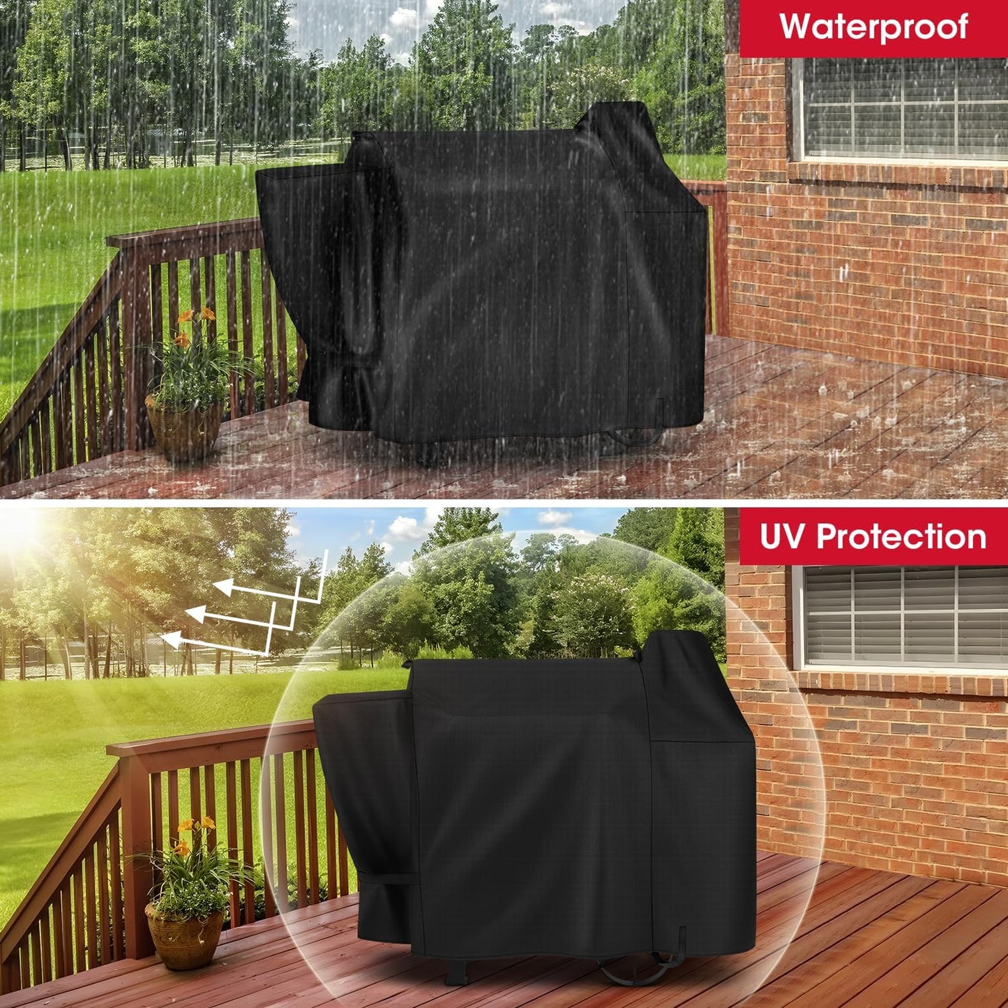 Pellet Grill Cover Compatible with Pit Boss 820, 820 Deluxe, 850, Outdoor Wood Pellet Smoker Grill Cover, All Weather Protection Outdoor BBQ Cover