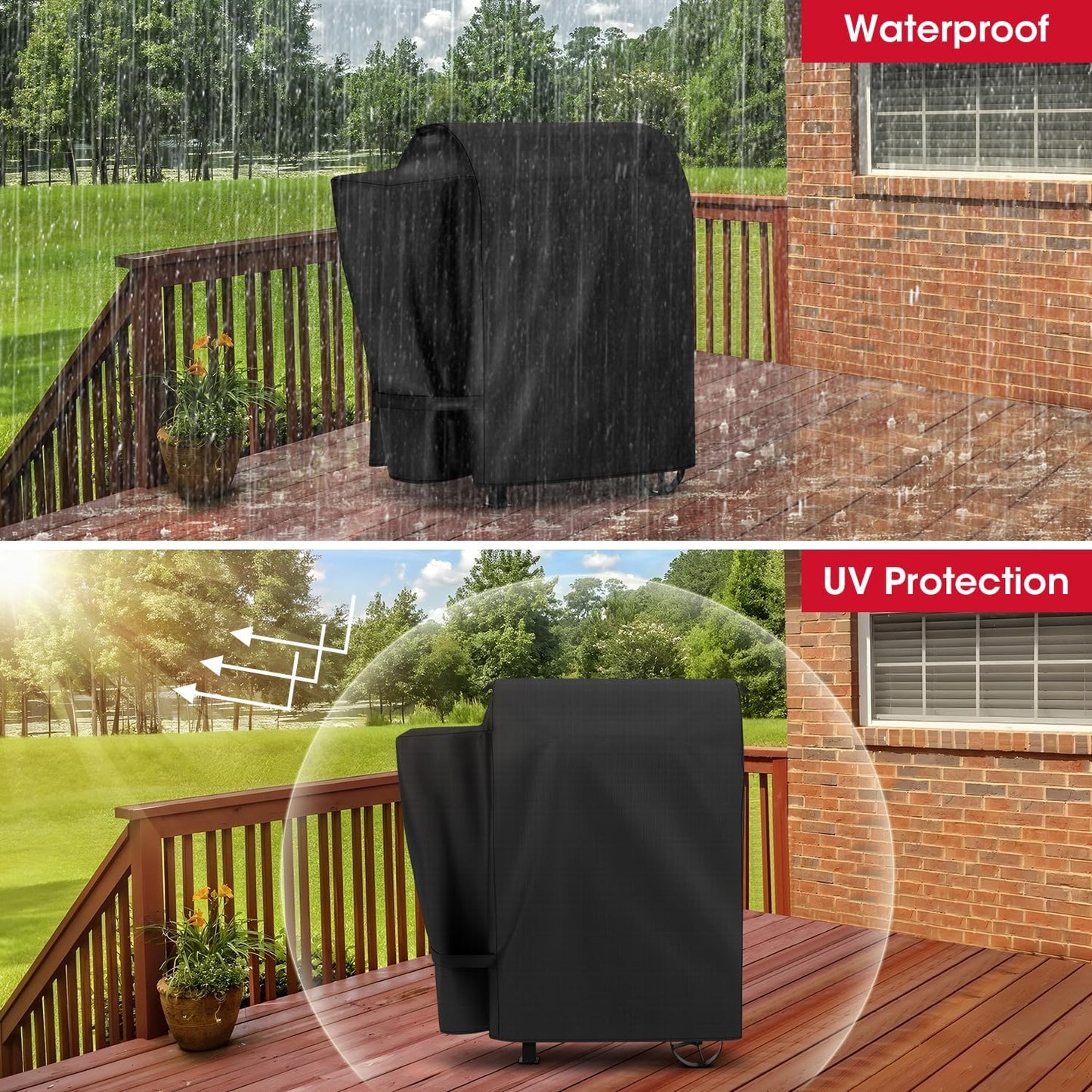 Pellet Smoker Cover Compatible for Pit Boss 700FB, Lexington 500/540 Series, 600 Series, 440FB, All Weather Resistant Waterproof Outdoor BBQ Grill Cover