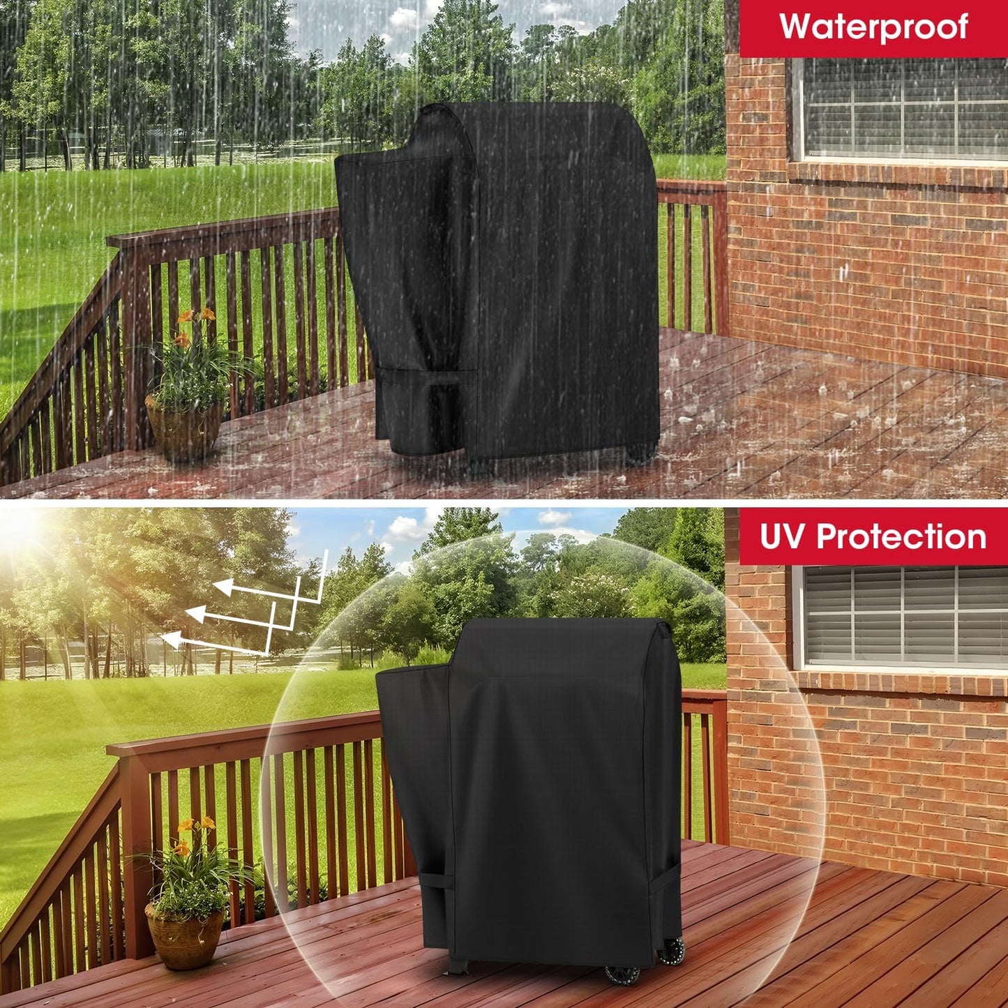 Pellet Grill Cover for Pit Boss Lexington 500, 540, Pro 600 and Tailgater Pellet Grill, Waterproof Outdoor Wood Pellet Smoker Cover, All Weather Protection Outdoor BBQ Cover