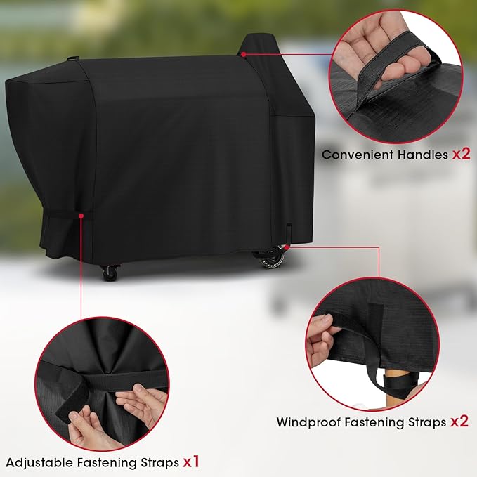 Pellet Grill Cover Compatible for Pit Boss Austin XL 1000 Series, Mahogany Series 1000, Sportsman 1000, All Weather Resistant Waterproof Outdoor BBQ Grill Cover