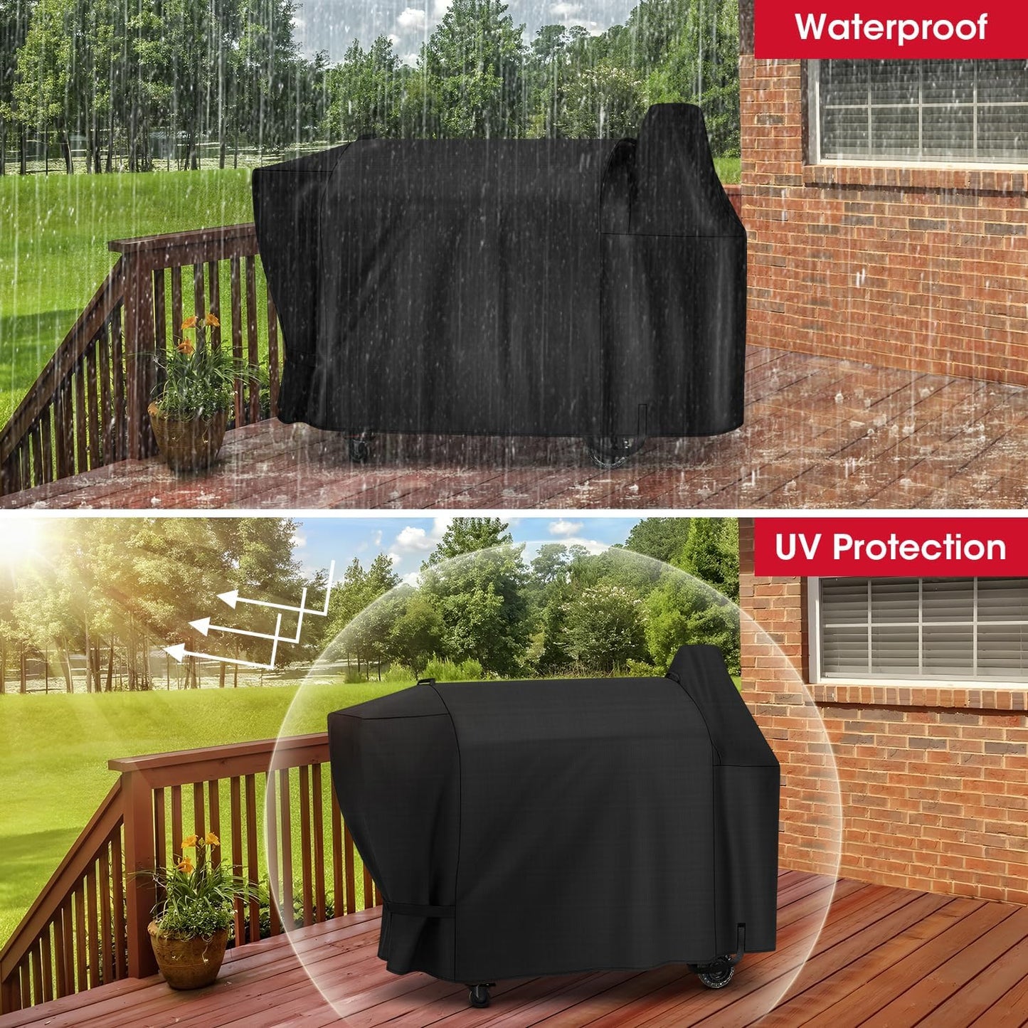 Pellet Grill Cover Compatible for Pit Boss Austin XL 1000 Series, Mahogany Series 1000, Sportsman 1000, All Weather Resistant Waterproof Outdoor BBQ Grill Cover