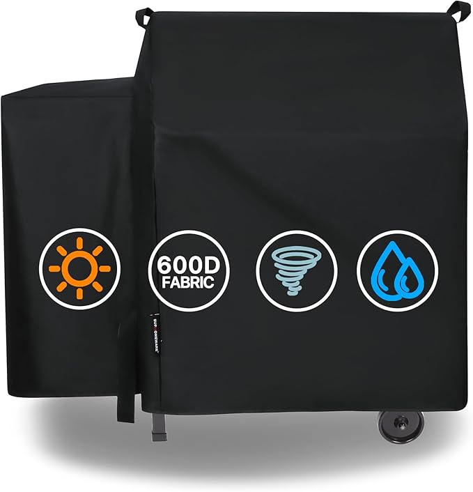 Grill Cover for Traeger 20 Series, Full Length Cover Compatible for Junior & Tailgater Grills, Heavy Duty Waterproof Wood Pellet Grill Cover.