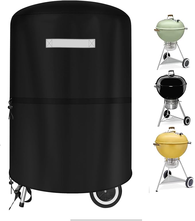 Grill Cover for Weber 22 Inch Charcoal Kettle - Grill Cover for Outdoor Grill Heavy Duty Waterproof Rip-Proof Fade Resistant BBQ Gas Grill Cover for Weber Char-Broil 22 Inch Charcoal Kettle Grills