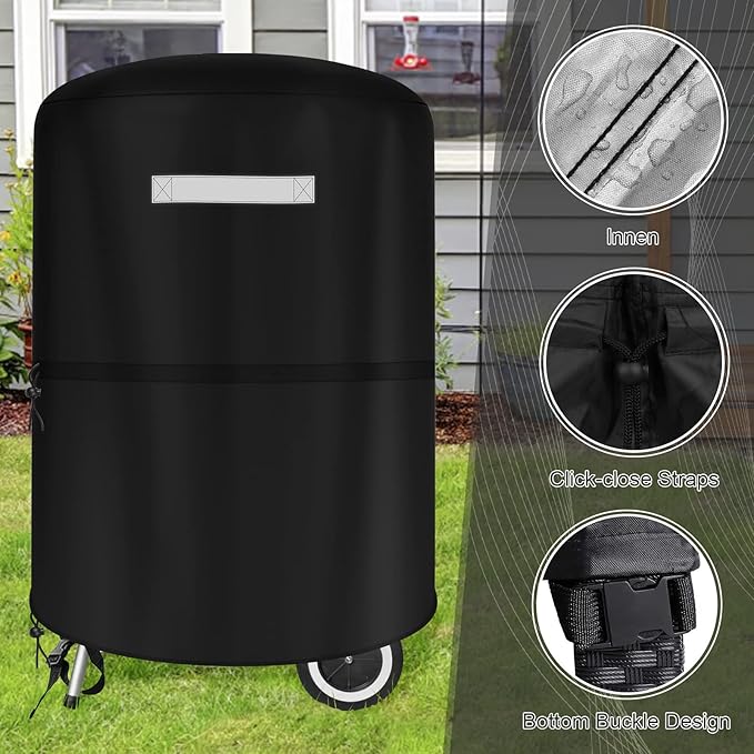 Grill Cover for Weber 22 Inch Charcoal Kettle - Grill Cover for Outdoor Grill Heavy Duty Waterproof Rip-Proof Fade Resistant BBQ Gas Grill Cover for Weber Char-Broil 22 Inch Charcoal Kettle Grills
