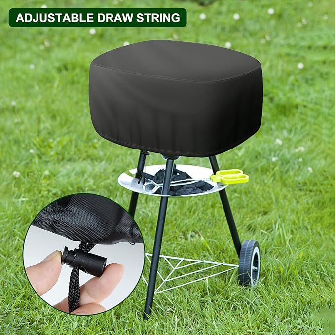 Cover for Outdoor 18 Inch Charcoal Grill, Grill Cover Fits Most Walk-a-Bout Charcoal Grills Within 21.5 * 21.5 * 14.5 in, Water-Resistant Oxford Fabric
