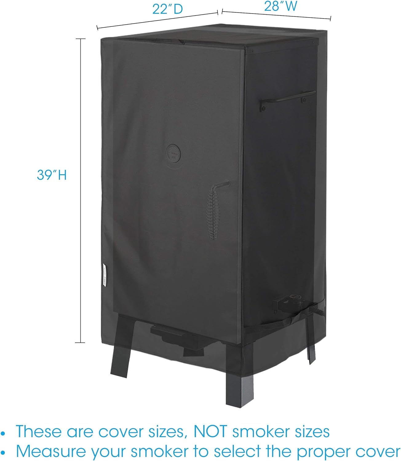 Smoker Cover, 40 Inch Electric Smoker Cover, Heavy Duty Waterproof Smoker Grill Cover, Fade and UV Resistant Vertical Smoker Cover, 28" W x 22" D x 39" H