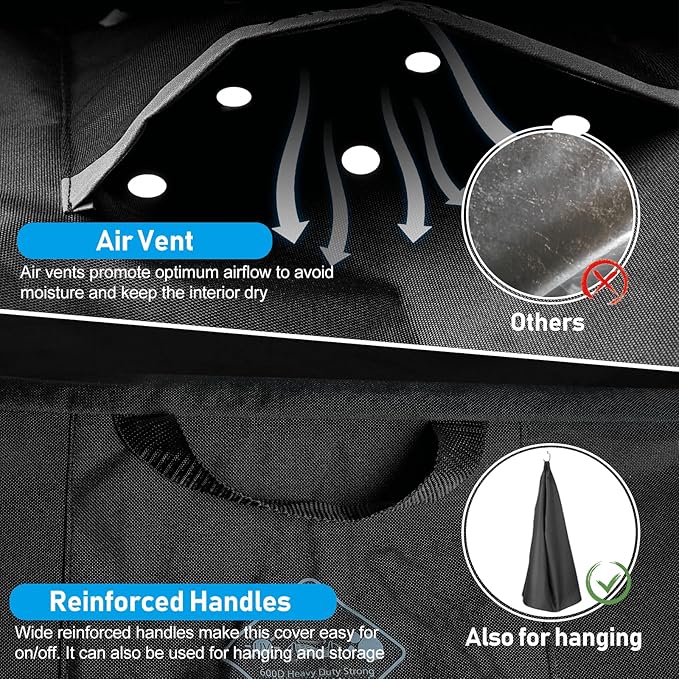 Griddle Cover for Blackstone 36" Griddle,Rip-Proof Upgraded Material Flat Top Grill Cover,Waterproof UV and Fade Resistant Grill Cover with Straps for Camp Chef and More 4-Burner Griddle