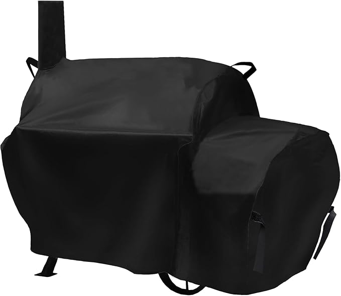 70 inch Grill Cover for Oklahoma Joe's Longhorn Offset Smoker, Waterproof & Heavy Duty Black Smoker Cover