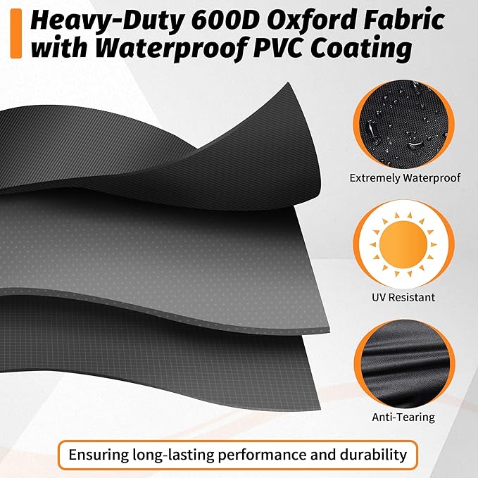 Smoker Grill Cover-Sized for Dyna-Glo Vertical Offset Smoker Grill DGSS1382VCS-D DGSS1382VCS Heavy Duty Waterproof Canvas Charcoal Smoker Cover, Black