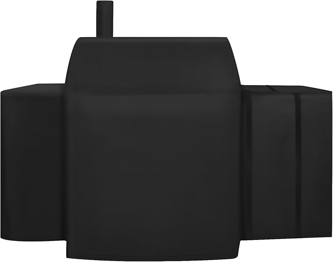 Grill Cover Fits for Char-Griller 3018, 2121, 2727 Charcoal Grill, Expandable BBQ Grill Cover Heavy Duty Smoker Grill Cover Waterproof UV Resistant Outdoor Grilling Cover
