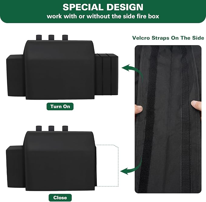 Grill Cover Fits for Char-Griller Duo 5050 Double Play 5650 Charcoal Grill, Expandable Gas Grill Cover 600D Heavy Duty BBQ Cover Fits for Char-Griller 3-Burner Dual Fuel Outdoor Grill