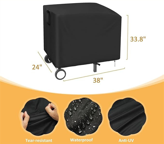 Flat Top Grill Cover for Royal Gourmet 2 Burner Griddle GB2000, 38 Inch Waterproof Cover for Outdoor Grill, 38 x 24 x 33.8 Inch for Outdoor Barbeque Grill