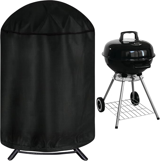 Vertical Round Smoker Cover, Kettle Grill Cover, 29 Inch BBQ Barbecue Cover, Dome Smoker Cover, Bullet Smoker Cover, Barrel Cover Fire Pit Cover for Char-Broil Weber George Foreman Brinkmann