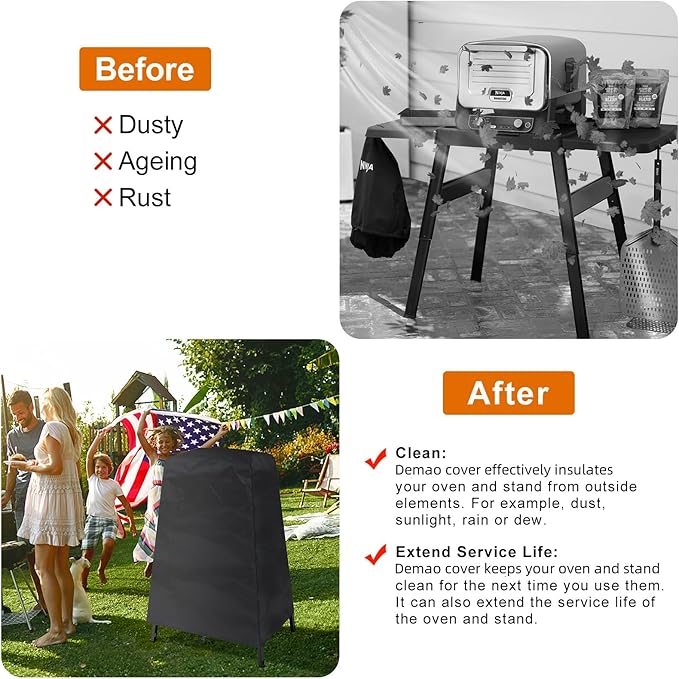 Waterproof Cover for Ninja Woodfire Pizza Oven and Stand, Woodfire Outdoor Grill Cover for Ninja OO101 Pizza Oven on Stand, Weather Resistant Pizza Oven Accessories(Cover Only)