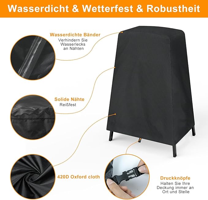 Waterproof Cover for Ninja Woodfire Pizza Oven and Stand, Woodfire Outdoor Grill Cover for Ninja OO101 Pizza Oven on Stand, Weather Resistant Pizza Oven Accessories(Cover Only)