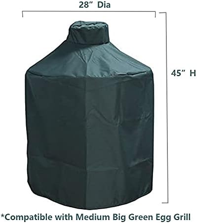 Grill Cover Compatible with Medium Big Green Egg Grill, Ceramic Grill Outdoor Cover with Durable and Waterproof Fabric, 26" Dia (Medium)