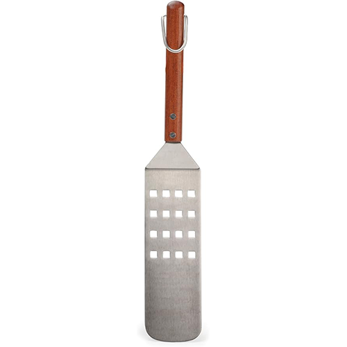 BBQ Long Spatula Flipper, 16.25", Flip Burgers & Other Food w/ Long Handle that Keeps Hands Safe from Fire, Made from Stainless Steel & Rosewood