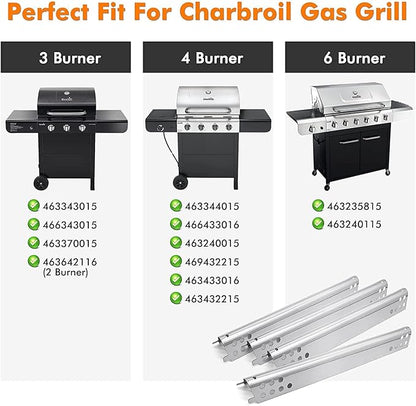 Grill Replacement Parts for Charbroil Advantage Series 4 Burner 463344015 463343015 463433016 463240115 463240015 463432215 Gas Grills, Burner Tubes, Heat Plates, Carryover Tubes.