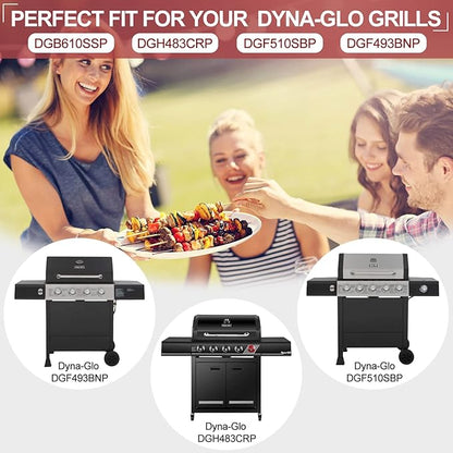 Replacement Parts for Dyna-Glo DGB610SSP DGH483CRP DGF493BNP DGF510SBP Grills, 15 inch Porcelain Grill Heat Tents Heat Plates for Outdoor Gourmet GR2205720-OG-00 GR2205723-OG-00, Set of 6
