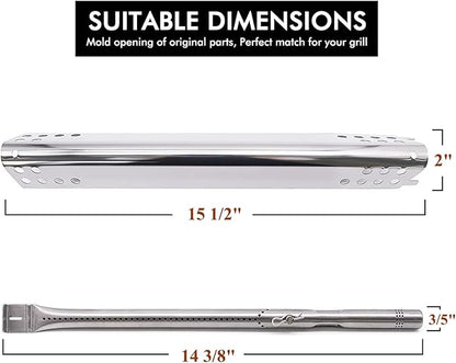 Grill Replacement Parts for Charbroil Advantage 4 Burner 463344116, 466344116. Heat Plate Shields, Burner, Carryover Tube and Igniters for Charbroil 463344116 Replacement Parts, Char-Broil 466344116.