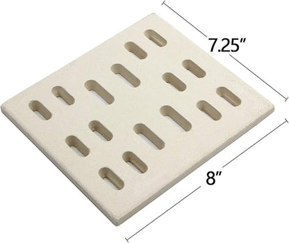 8" x 7.25" Ceramic Radiant Heat Plate Briquette Holder Grate and 16" Cast Iron Burner Replacement Parts for Members Mark Y0101XC, Grand Hall Y0660 Grills