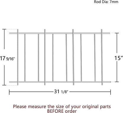 8" x 7.25" Ceramic Radiant Heat Plate Briquette Holder Grate and 16" Cast Iron Burner Replacement Parts for Members Mark Y0101XC, Grand Hall Y0660 Grills