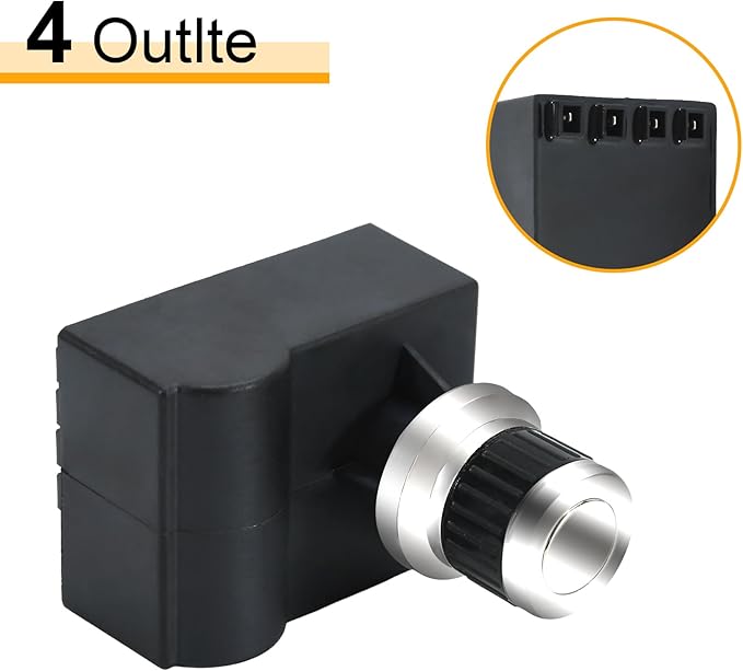 4 Outlet AA Battery Silver Cap Push Button Chrome Coated Spark Generator tact Electric Igniter Grill Ignitor for Amana, Brinkmann, Charbroil, Kenmore, Master Forge, Uniflame and Others