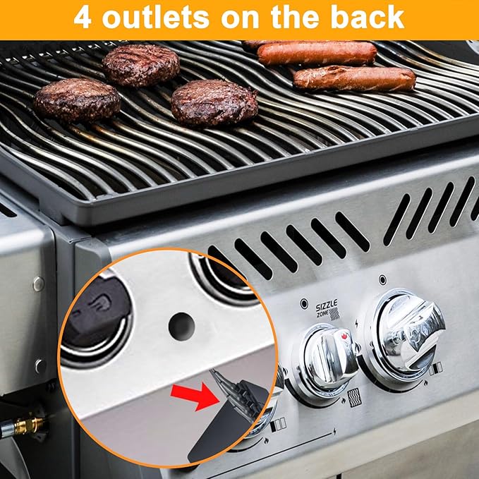4 Outlet AA Battery Silver Cap Push Button Chrome Coated Spark Generator tact Electric Igniter Grill Ignitor for Amana, Brinkmann, Charbroil, Kenmore, Master Forge, Uniflame and Others