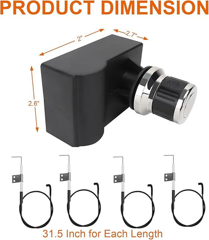 4 Outlets Spark Generator Grill Igniter with Wire Replacement Kit for Nexgrill Home Depot 720-0830H 720-0830D 720-0958A and Most Nexgrill Grill, Tact Push Button Pulse Electrode Ignition