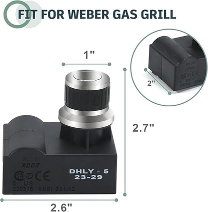 5 Outlet AA Battery Silver Cap Push Button Chrome Coated Spark Generator tact Electric Igniter Grill Ignitor for Broil King, Broil-Mate, Huntington, Master Forge 678489 and Other