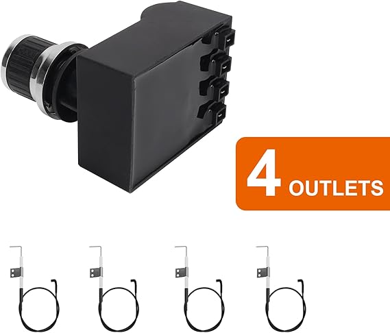 4 Outlets Spark Generator Grill Igniter with Wire Replacement Kit for Nexgrill Home Depot 720-0830H 720-0830D 720-0958A and Most Nexgrill Grill, Tact Push Button Pulse Electrode Ignition