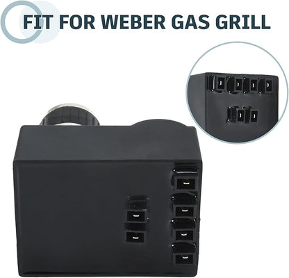 6 Outlet AA Battery Silver Cap Push Button Chrome Coated Spark Generator tact Electric Igniter Grill Ignitor for Brinkmann, Charbroil, Grill Chef, Kenmore, Master Chef and Others