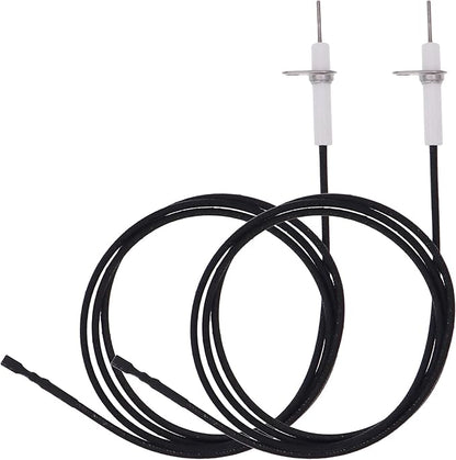 (Rectangular Pin)2Pc 38" Pulse Ignitor Wire & Ceramic Electrode Assembly Replacement,Ignition Electrode Can DIY Bending for Pulse Ignitor Spark Plug Ignition Electrode Replacement