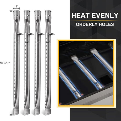 15 inch Grill Replacement Parts for Dyna-Glo DGF493BNP, DGB494SPB, Backyard Grill BY13-101-001-12, BY14-101-001-02 Grill Models. Grill Heat Plate Shields and Burner Tubes for Dynaglo